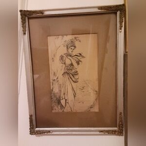 Antique Drawing in original 1800's frame.